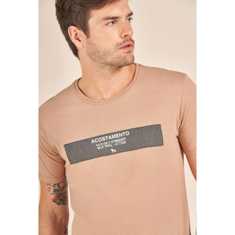 Camiseta-Acostamento-Casual-Rosa-com-Aplicacao
