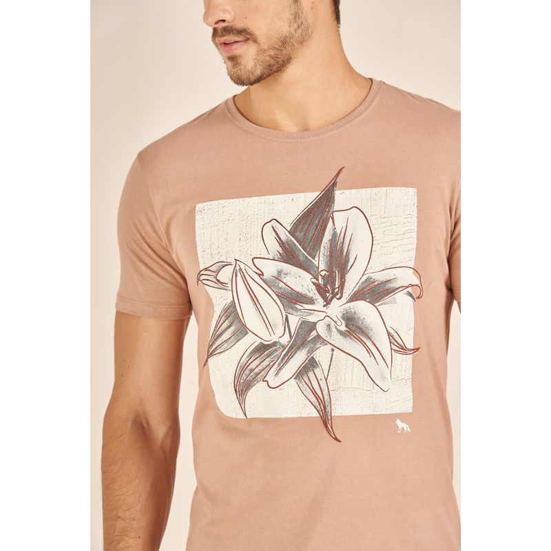 Camiseta-Acostamento-Casual-Rosa-Estampa-Floral-