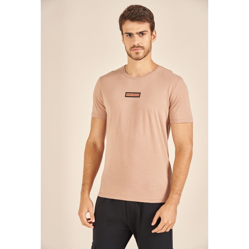 Camiseta-Acostamento-Casual-Rosa-Estampa-Minimalista