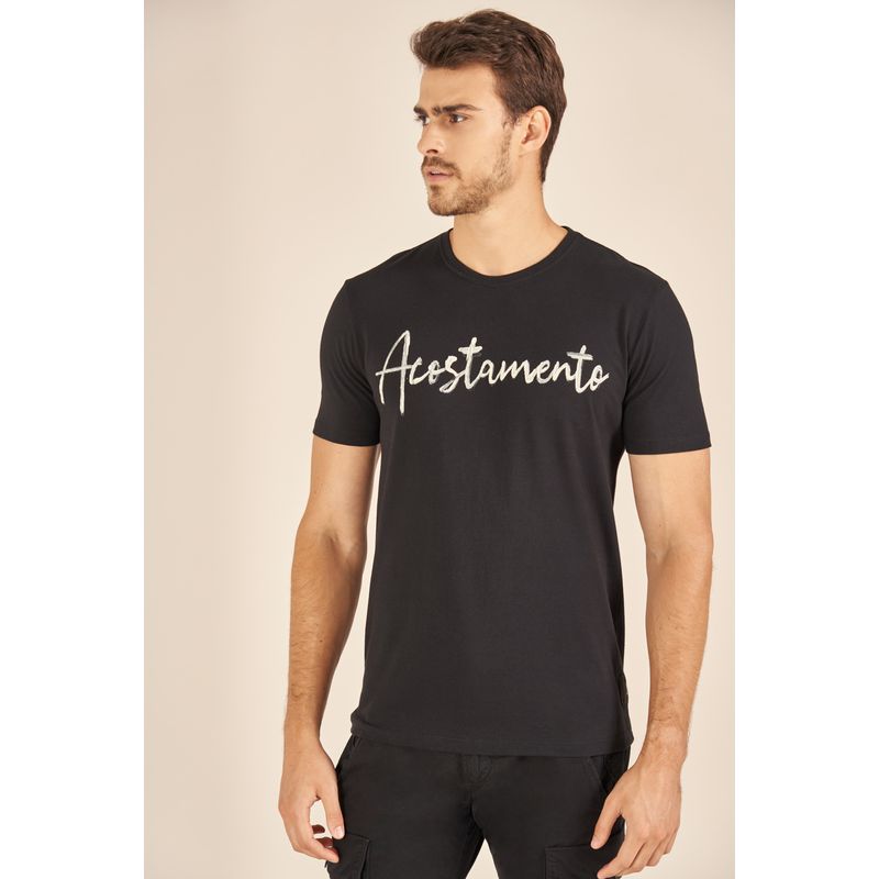 Camiseta-Acostamento-Casual-Preta-Estampa-Lettering