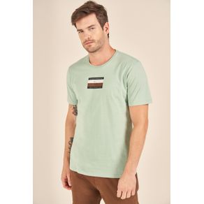 Camiseta-Acostamento-Casual-Verde-Estampada