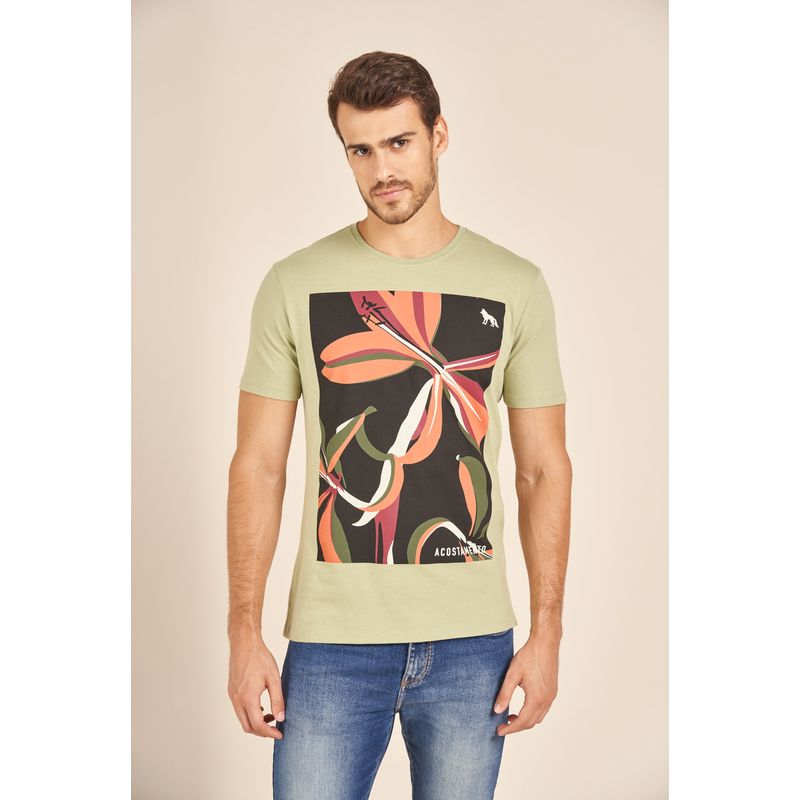 Camiseta-Acostamento-Casual-Verde-Estampa-Floral