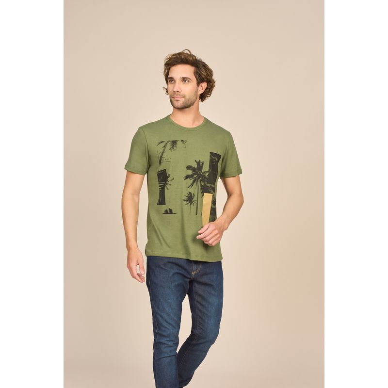 Camiseta-Masculina-Casual-Estampada-Acostamento-Verde-Oliva