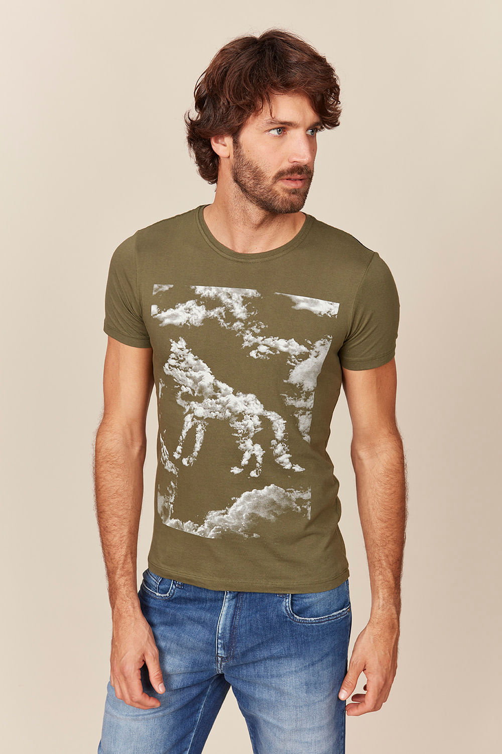 Camiseta Masculina Wolf Clouds Acostamento