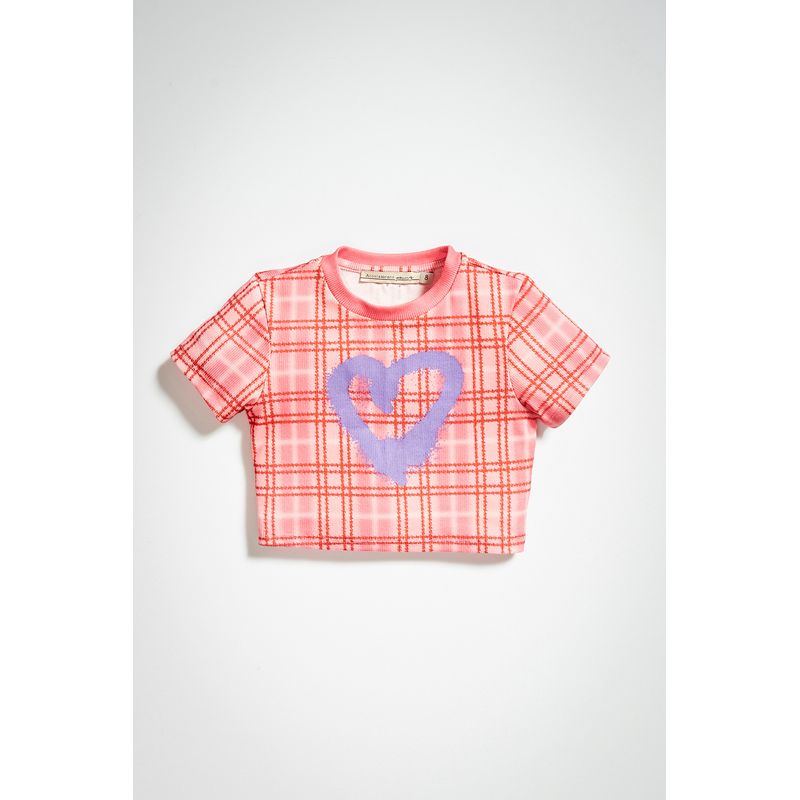 T-Shirt-Heart-Young-Menina-Acostamento-