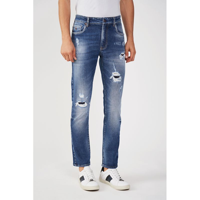 Calca-Jeans-Skinny-Destroyed-Masculina-Acostamento