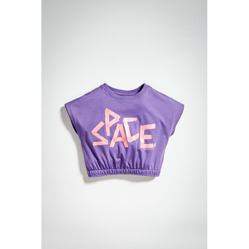 T-shirt-Space-Young-Menina-Acostamento