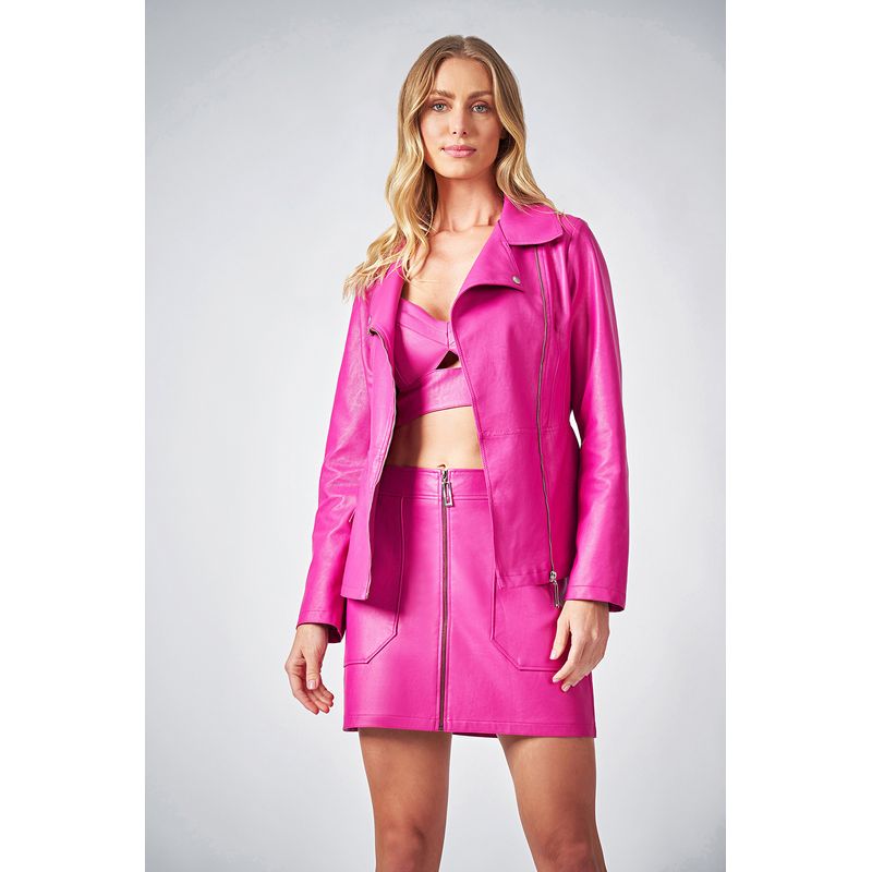 Parka-Fashion-PU-Com-Ziper-Feminina-Acostamento-