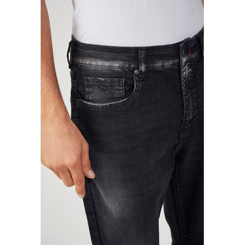 Calça Jeans Super Skinny com Cós Fixo Preto