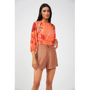 Blusa-Estampada-Manga-3-4-Feminina-Acostamento Blusa-Estampada-Manga-3-4-Feminina-Acostamento