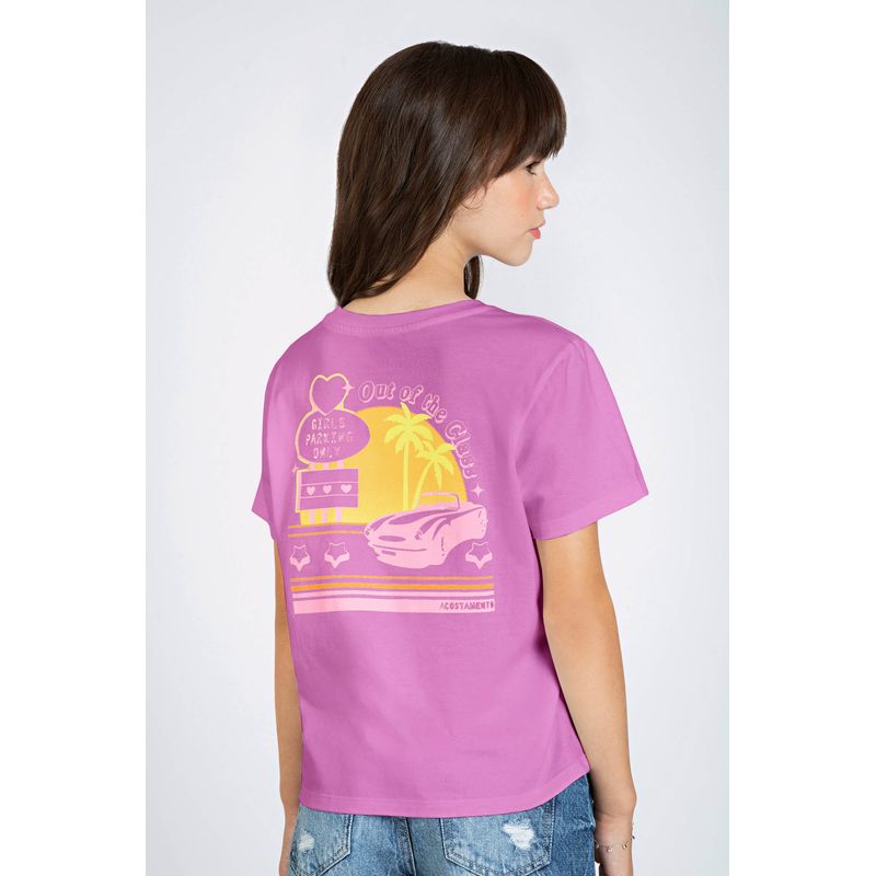 T-Shirt-Summertime-Young-Menina-Acostamento