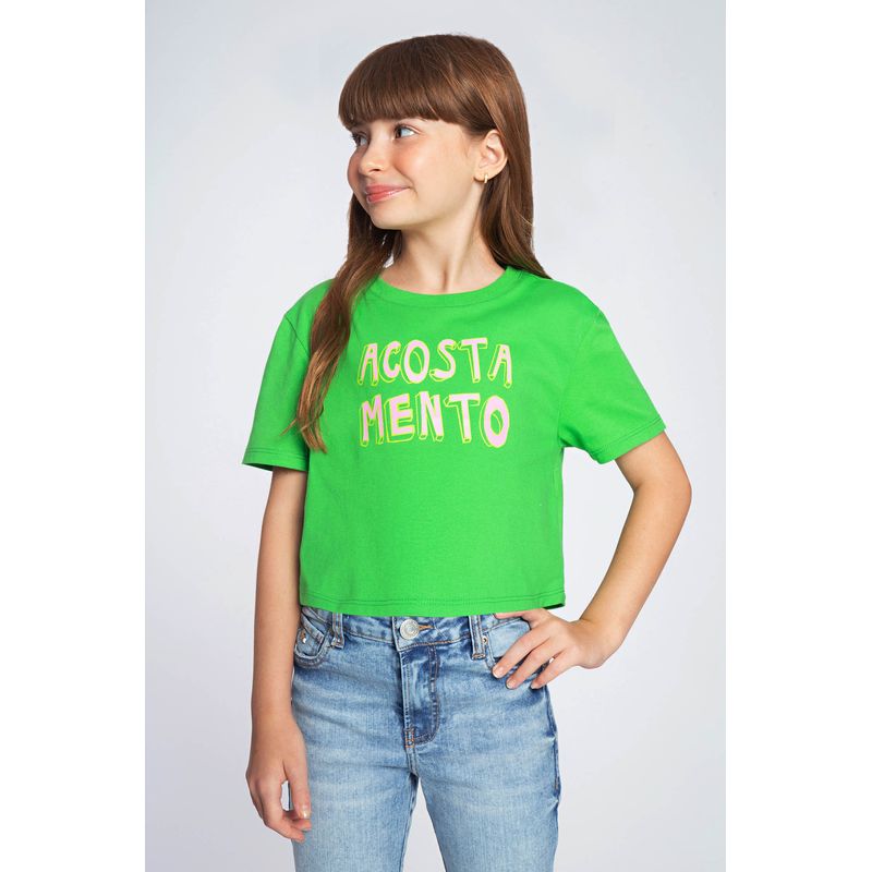 T-Shirt Lettering Menina Acostamento Kids