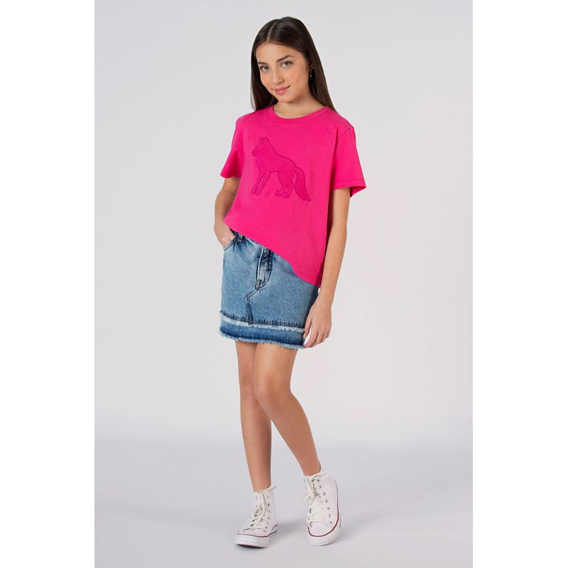 T-Shirt-Wolf-Touch-Young-Menina-Acostamento