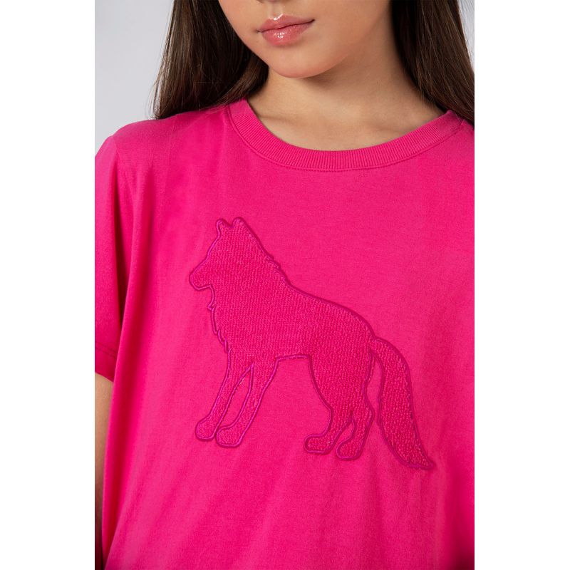 T-Shirt-Wolf-Touch-Young-Menina-Acostamento