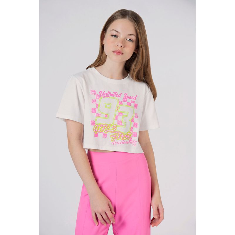 T-Shirt-Girls-First-Young-Menina-Acostamento