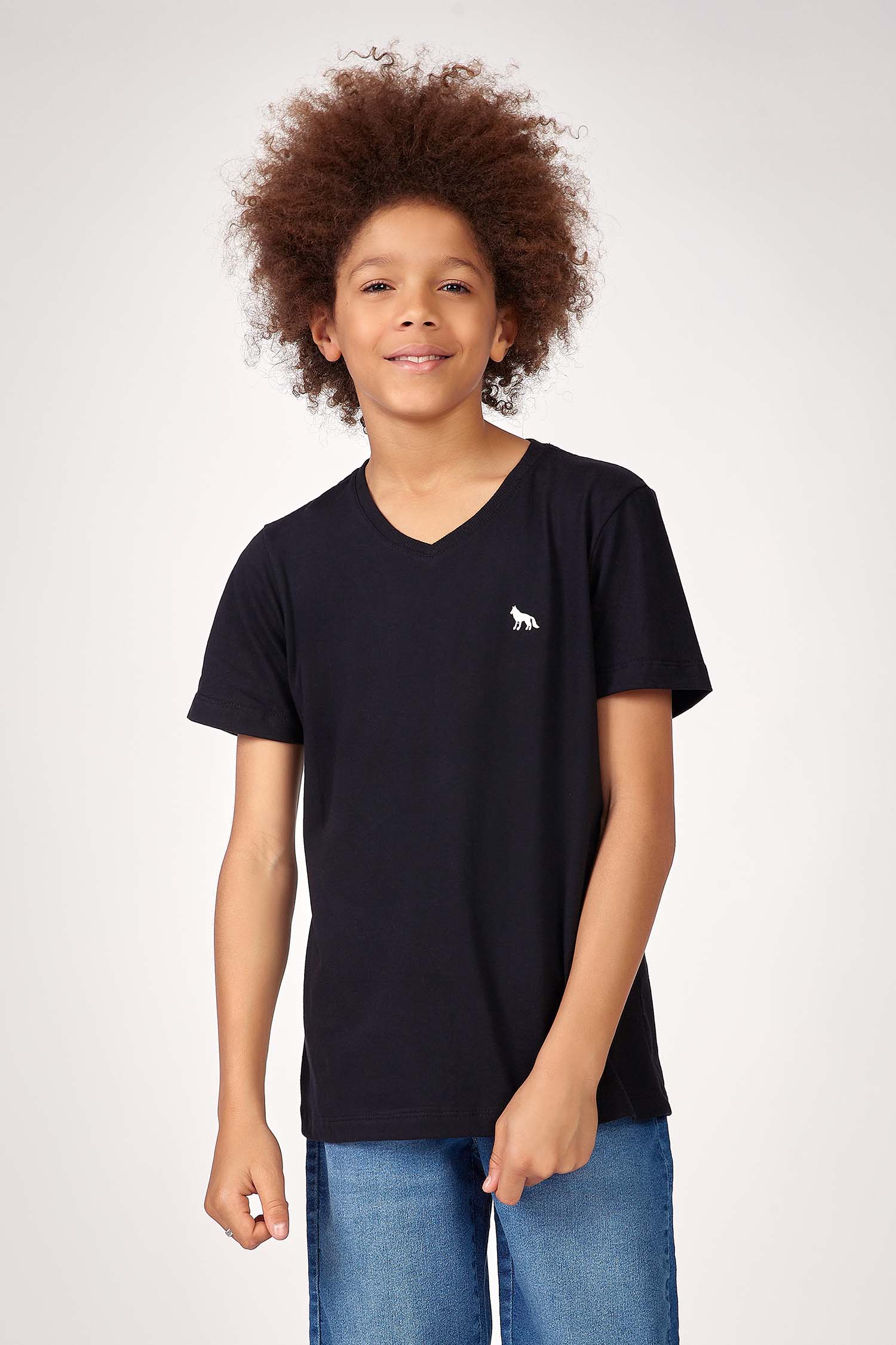 Camiseta Gola V Menino Acostamento Kids