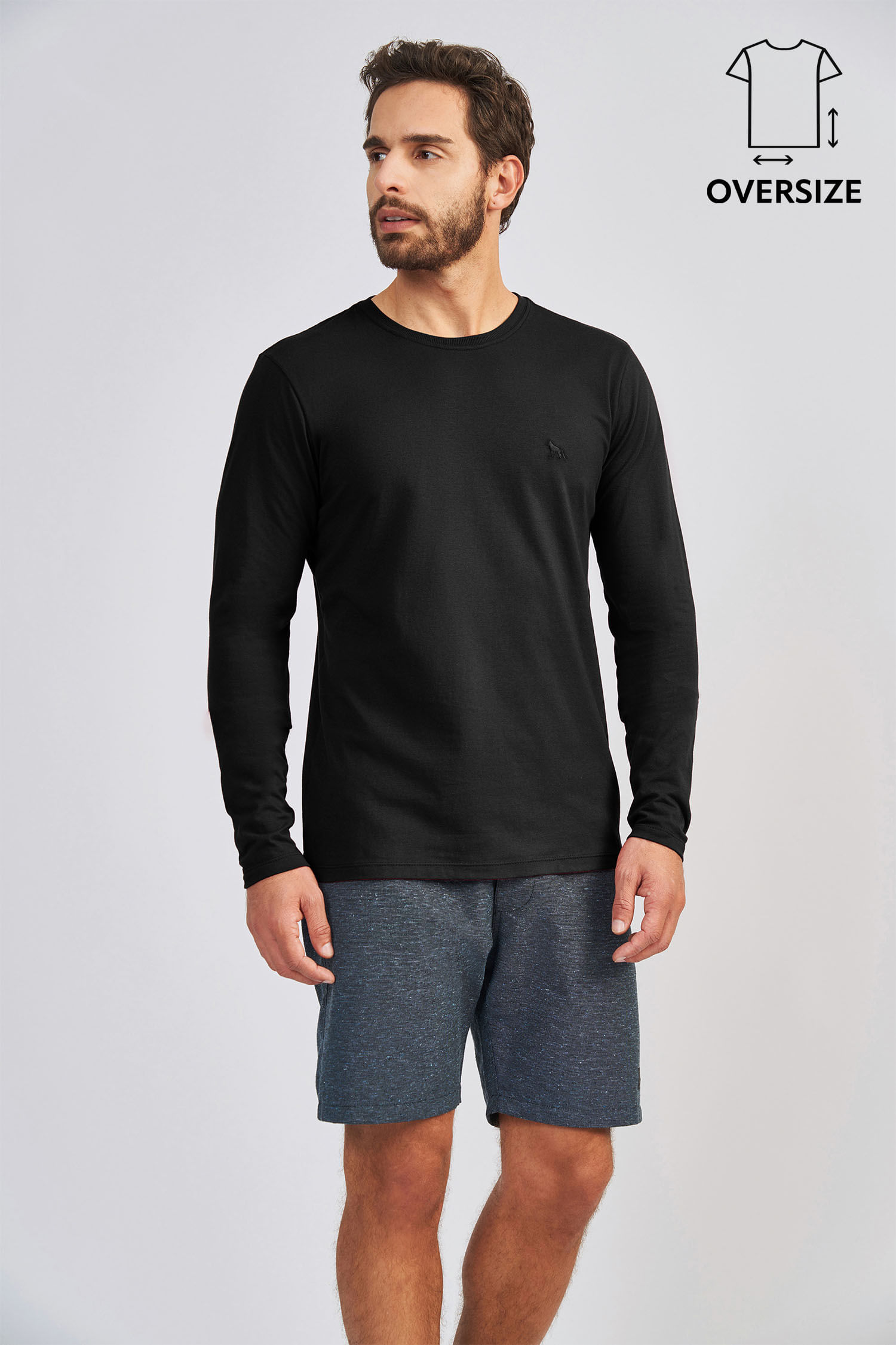 Camiseta Manga Longa Masculina Oversize Acostamento