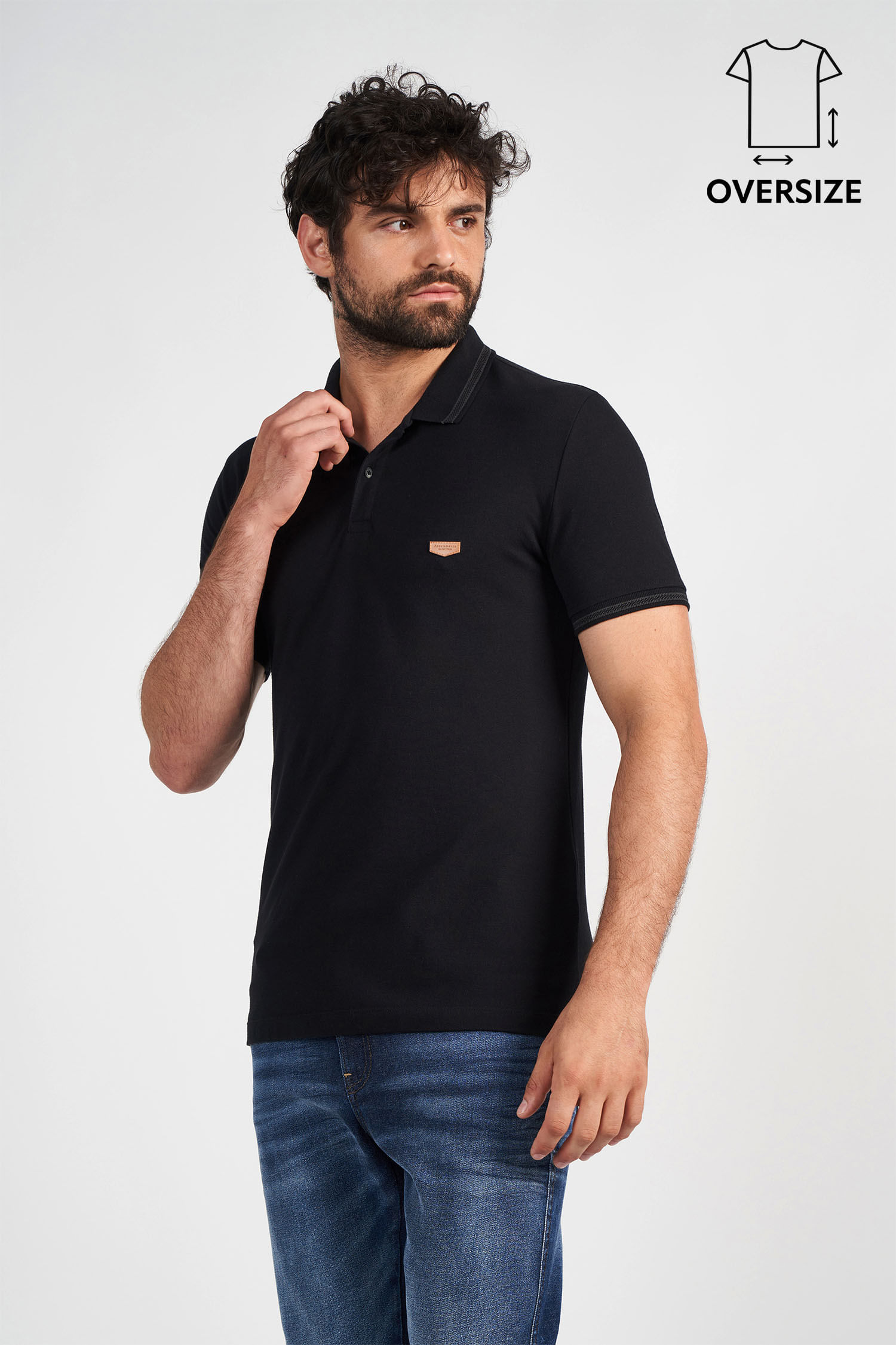 Polo Detail Minimalista Masculina Oversize Acostamento