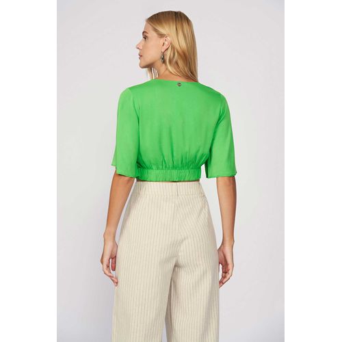 Blusa Decote V Transpassada Feminina Acostamento Acostamento