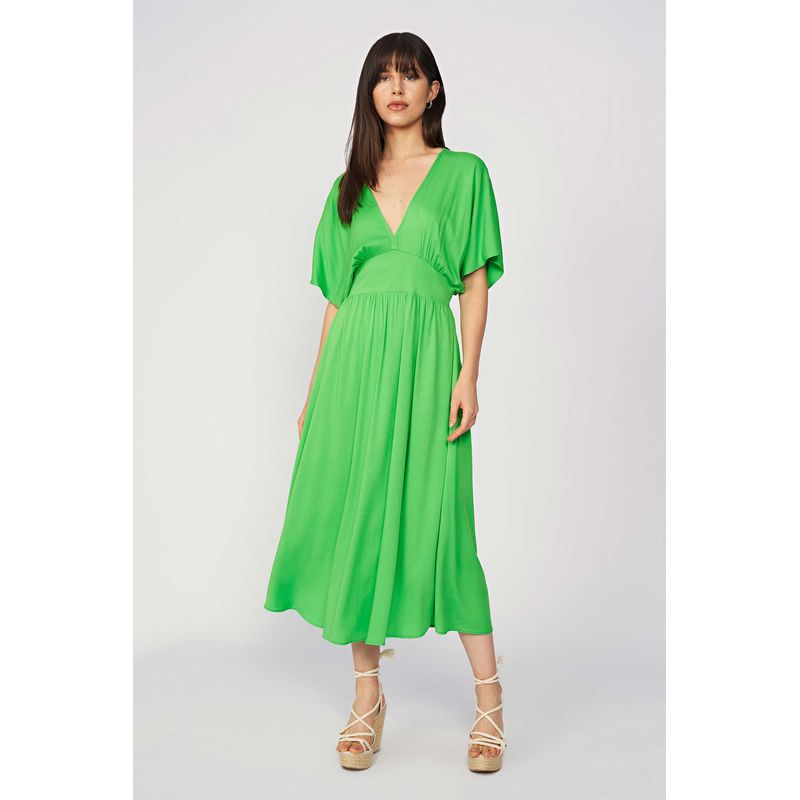 Vestido-Longo-Drapeado-Feminino-Acostamento