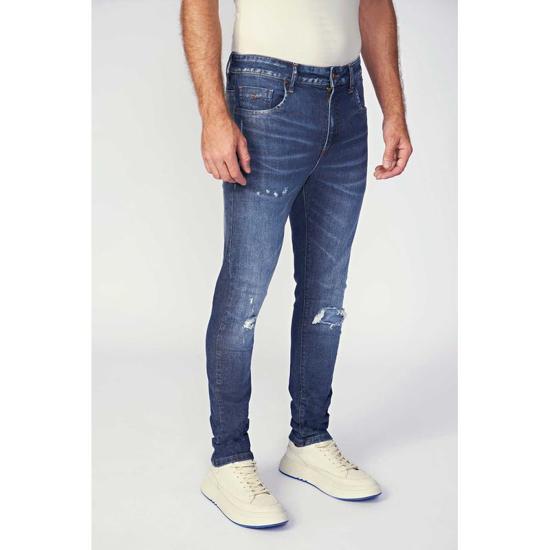 Calca-Jeans-Skinny-Wear-and-Tear-Masculina-Acostamento