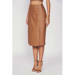 Saia-PU-Fenda-Lateral-Feminina-Acostamento Saia-PU-Fenda-Lateral-Feminina-Acostamento