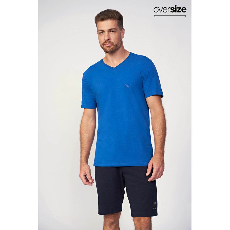 Camiseta-Casual-Gola-V-Masculina-Oversize-Acostamento
