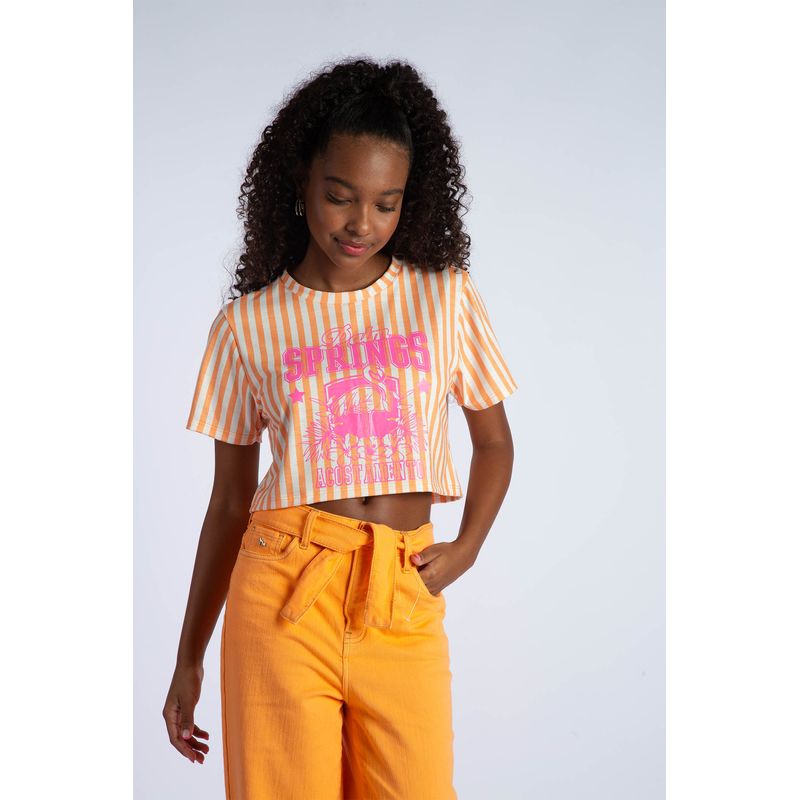 T-Shirt-Palm-Springs-Young-Menina-Acostamento