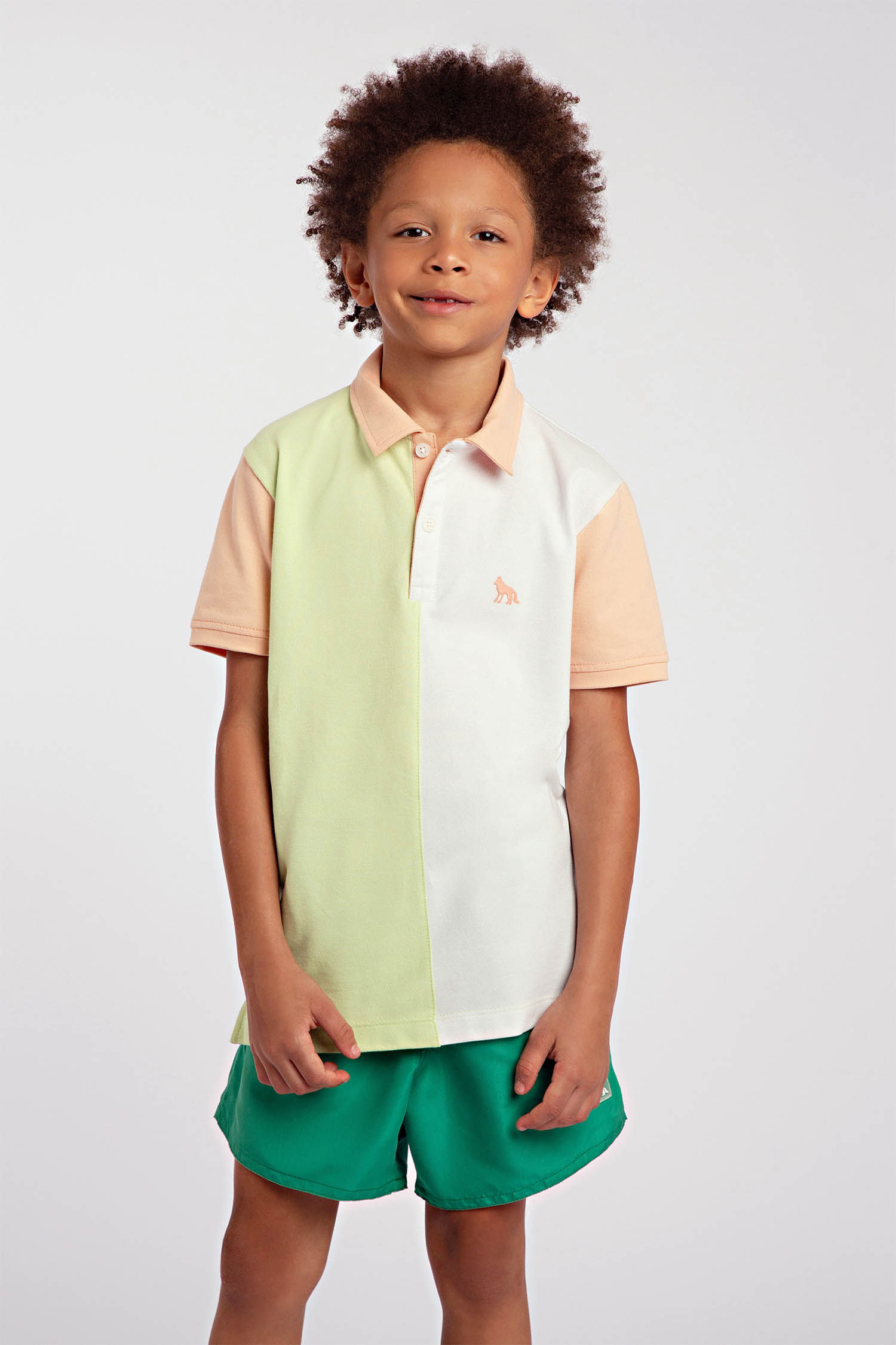 Polo Three Color Menino Acostamento Kids