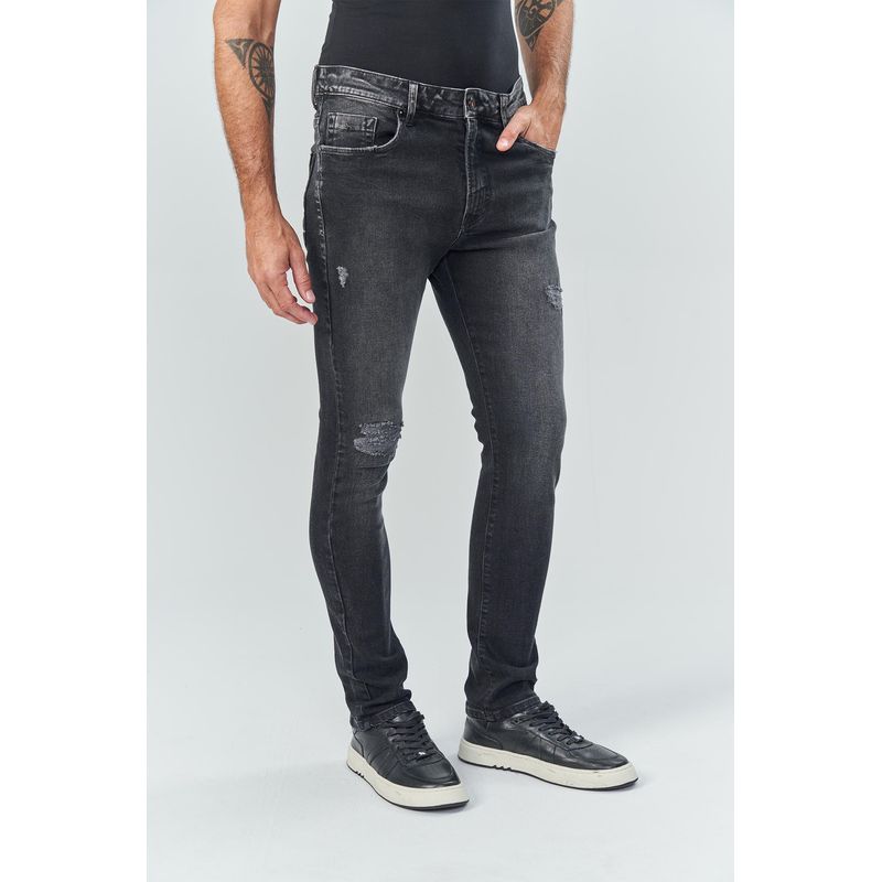 Calca-Jeans-Skinny-Destroyed-Masculina-Acostamento