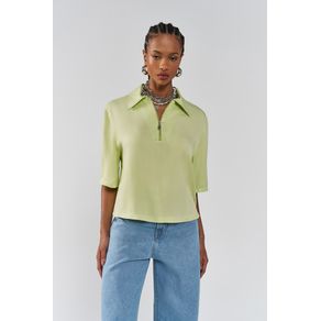 Blusa-Decote-Ziper-Feminina-Inblanche Blusa-Decote-Ziper-Feminina-Inblanche