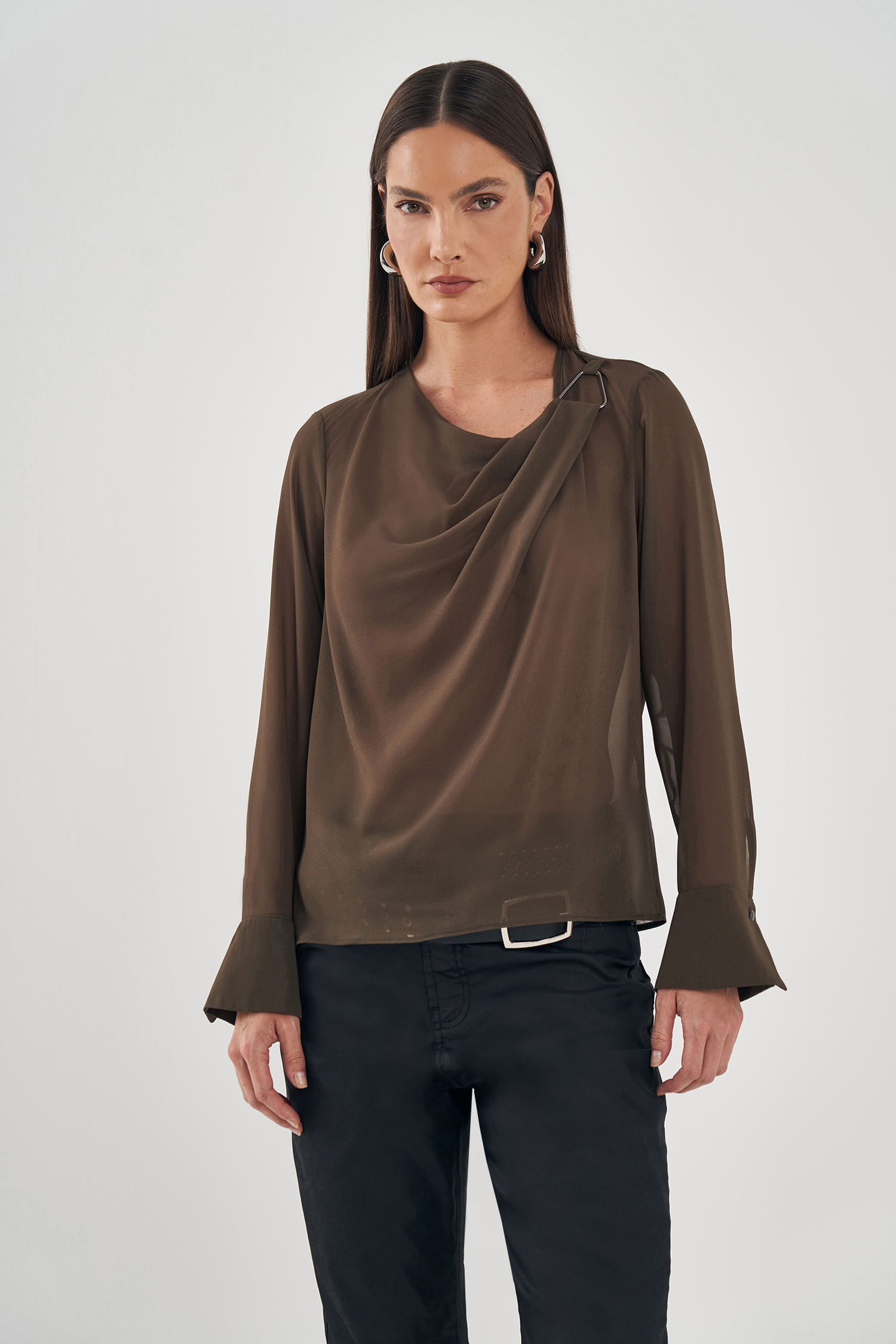 Blusa Com Transparência Metal Feminina Inblanche