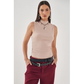 Blusa-Franzida-Gola-Alta-Feminina-Inblanche Blusa-Franzida-Gola-Alta-Feminina-Inblanche