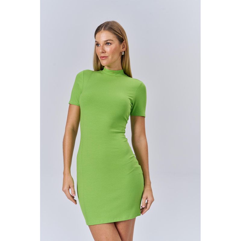 Vestido-Canelado-Meia-Gola-Feminino-Acostamento