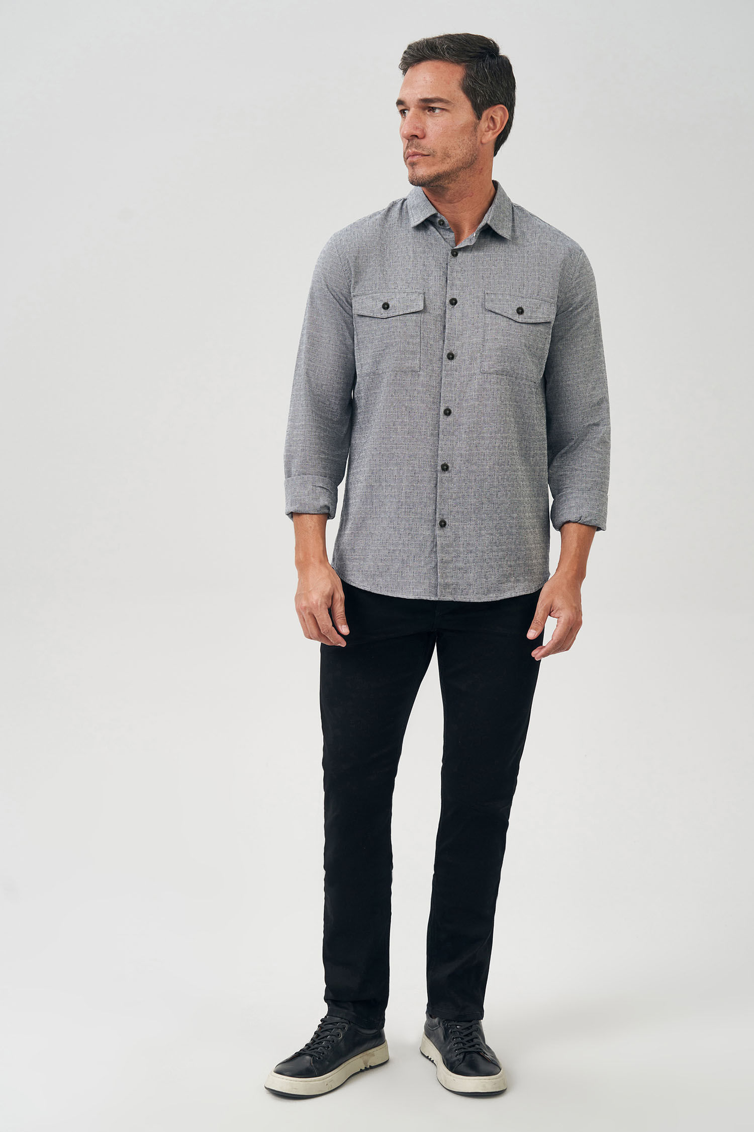 Camisa Bolso Duplo Masculina Acostamento