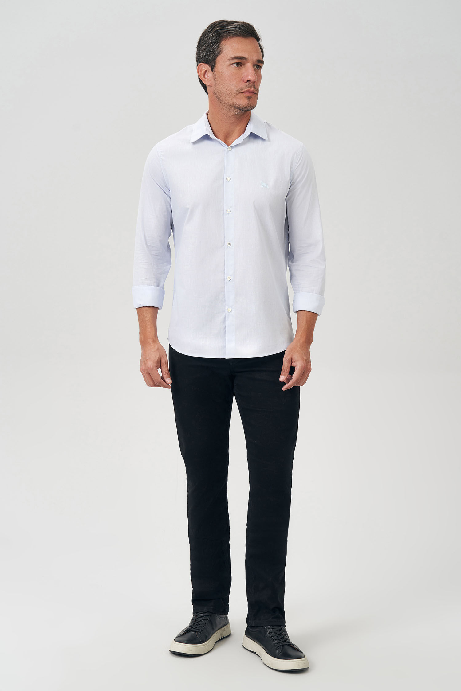 Camisa Micro Listra Masculina Acostamento