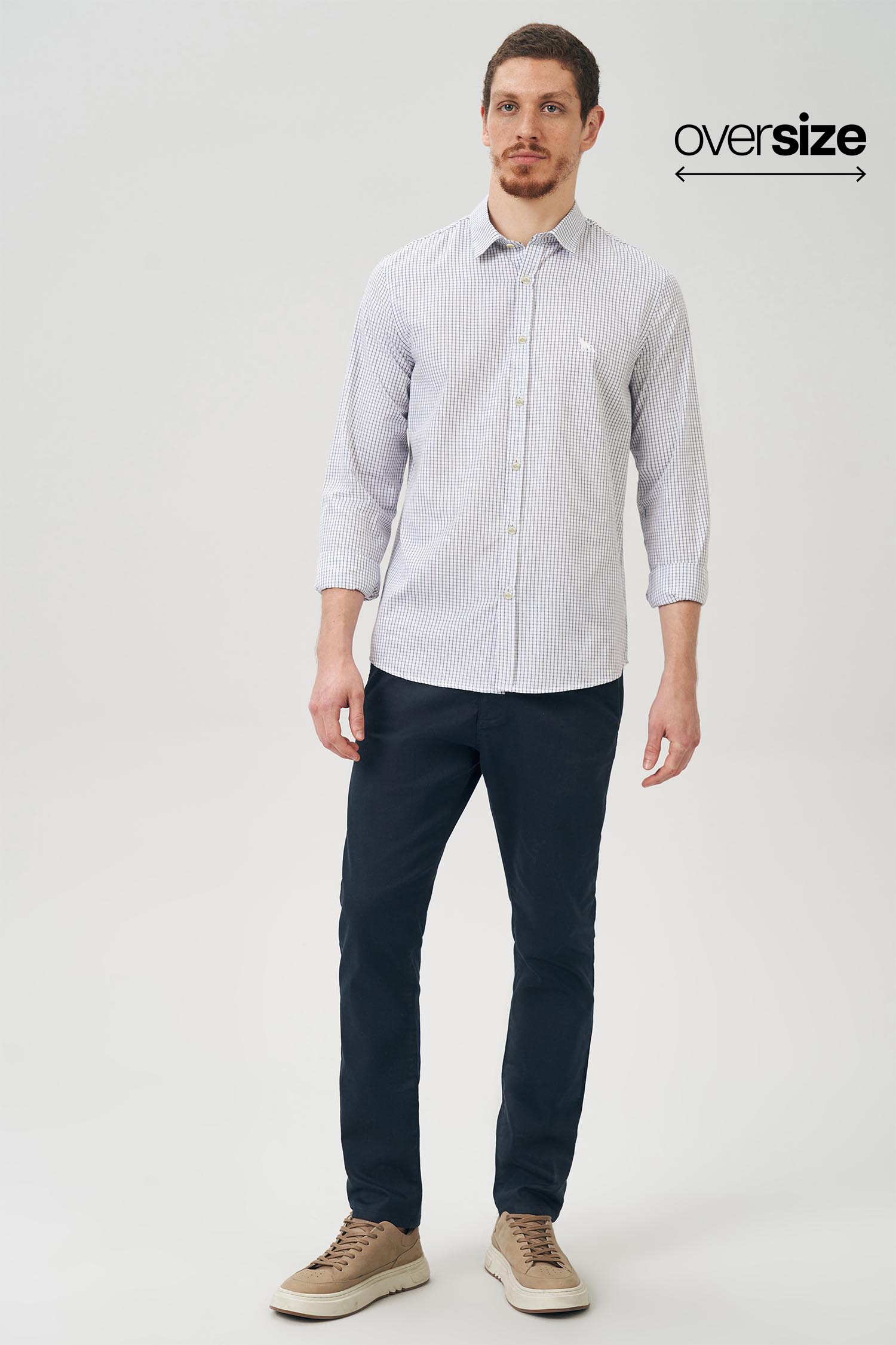 Camisa Xadrez Sutil Masculina Oversize Acostamento