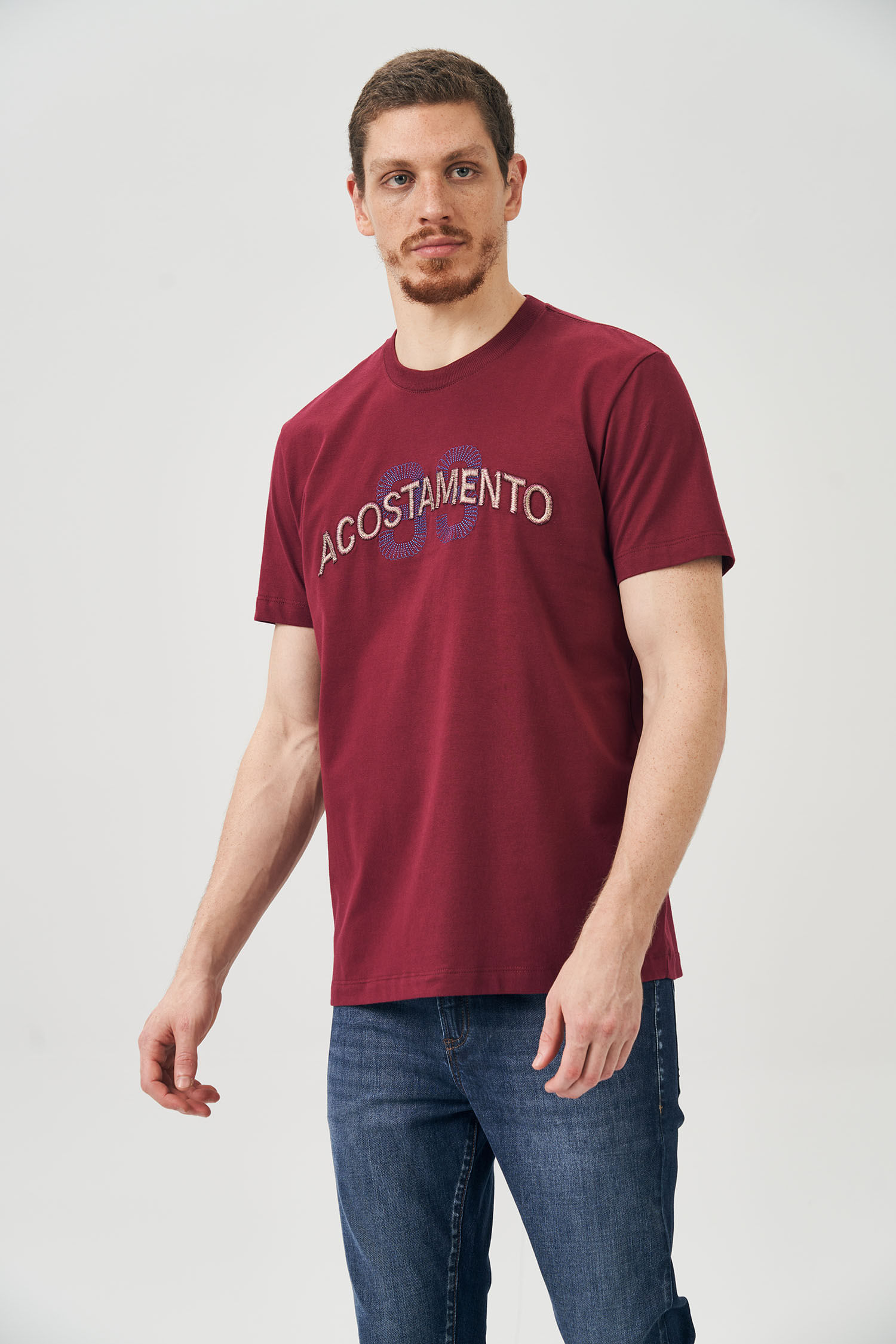 Camiseta Bordado Curve Masculina Acostamento