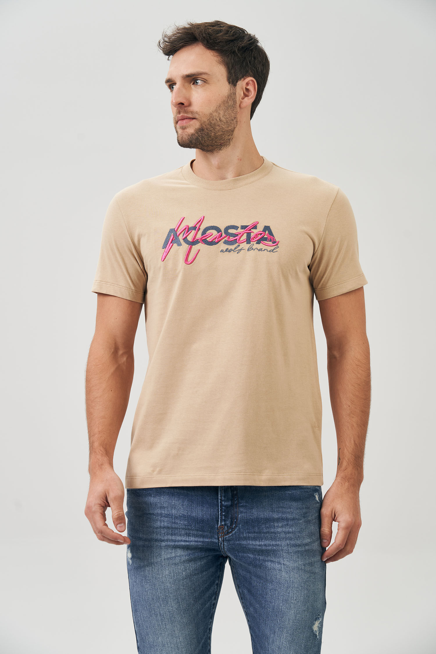 Camiseta Escrita Sobreposta Masculina Acostamento