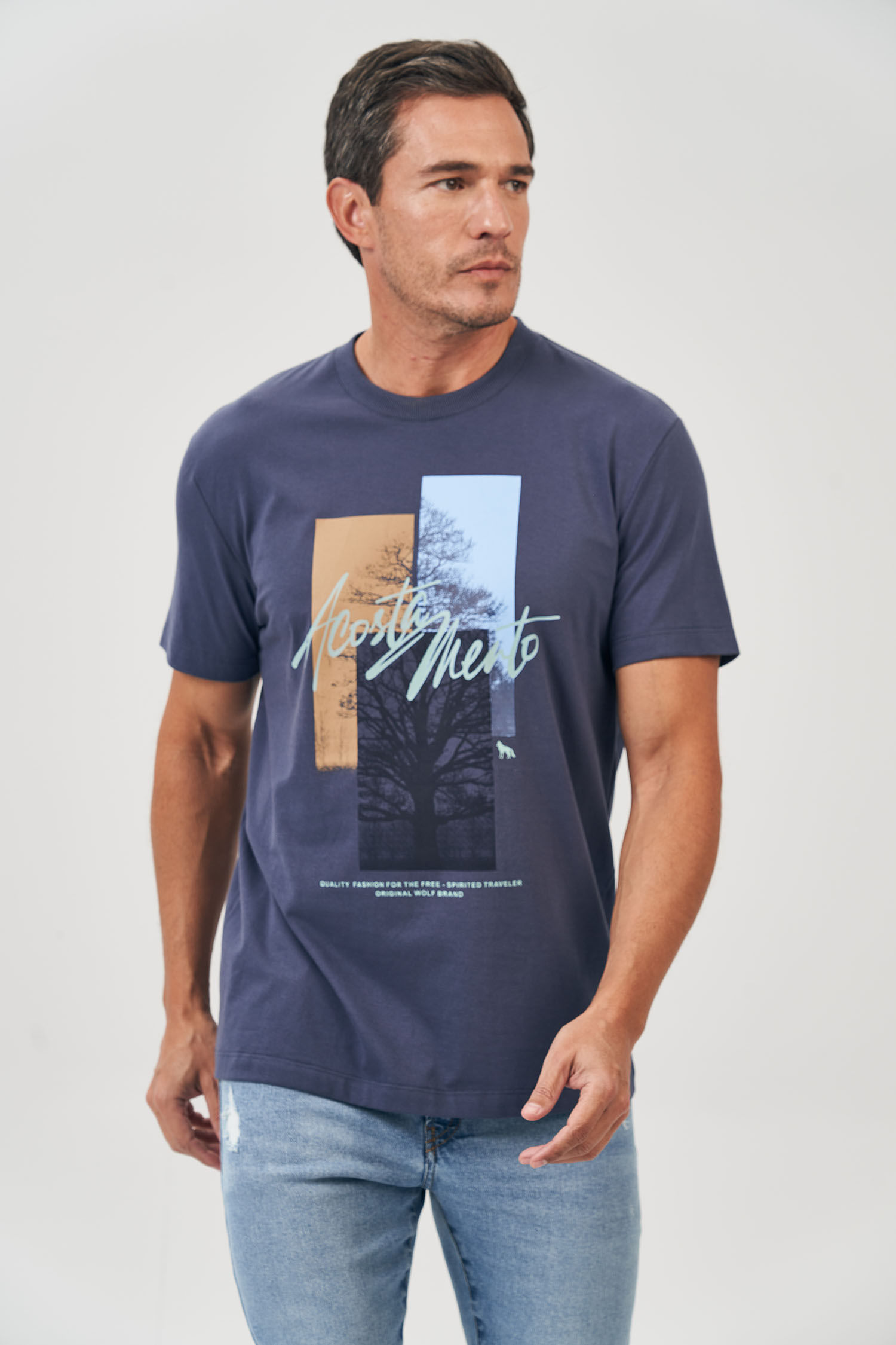 Camiseta Árvore Solitária Masculina Acostamento