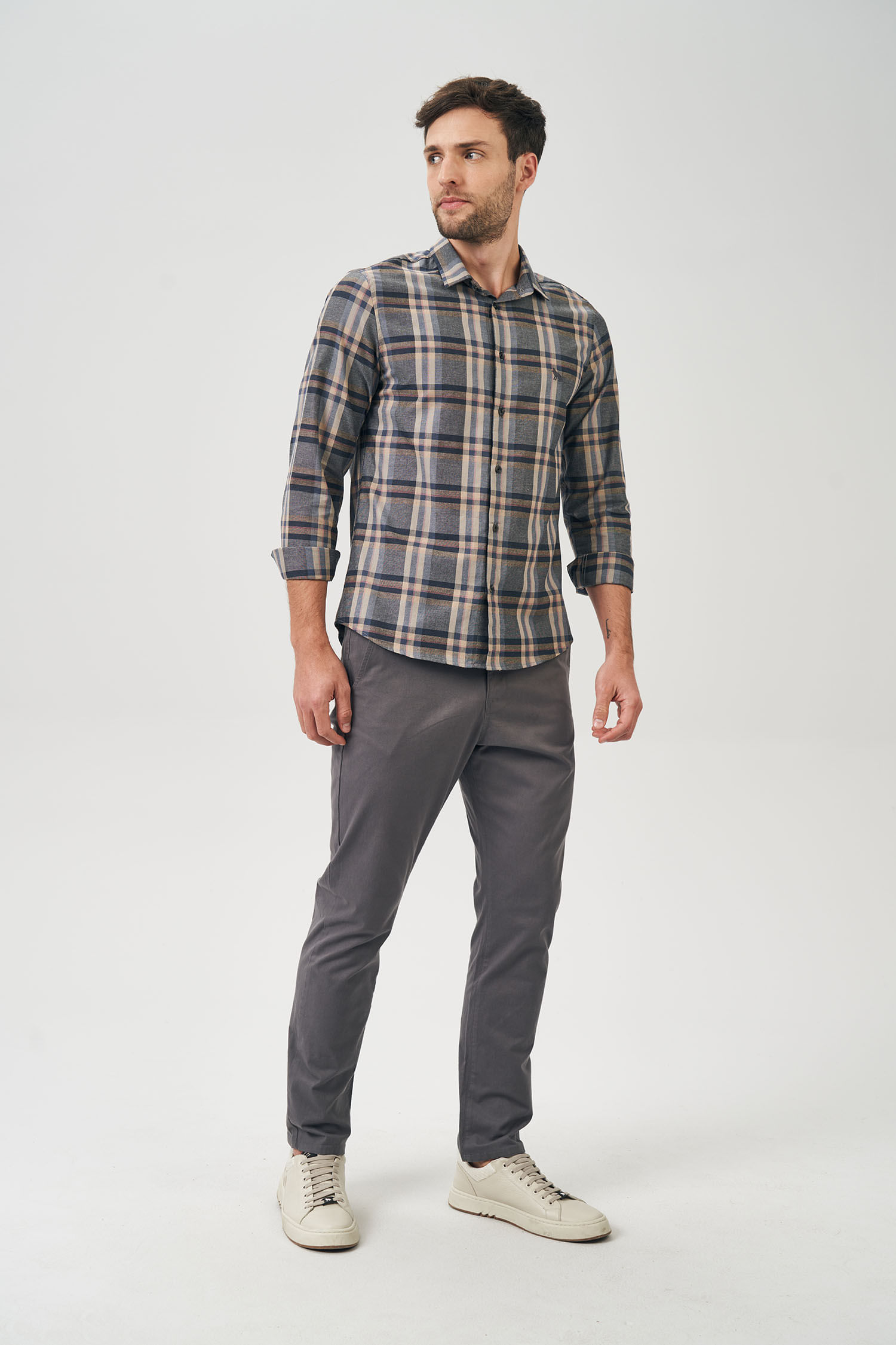 Camisa Xadrez Fil Masculina Acostamento