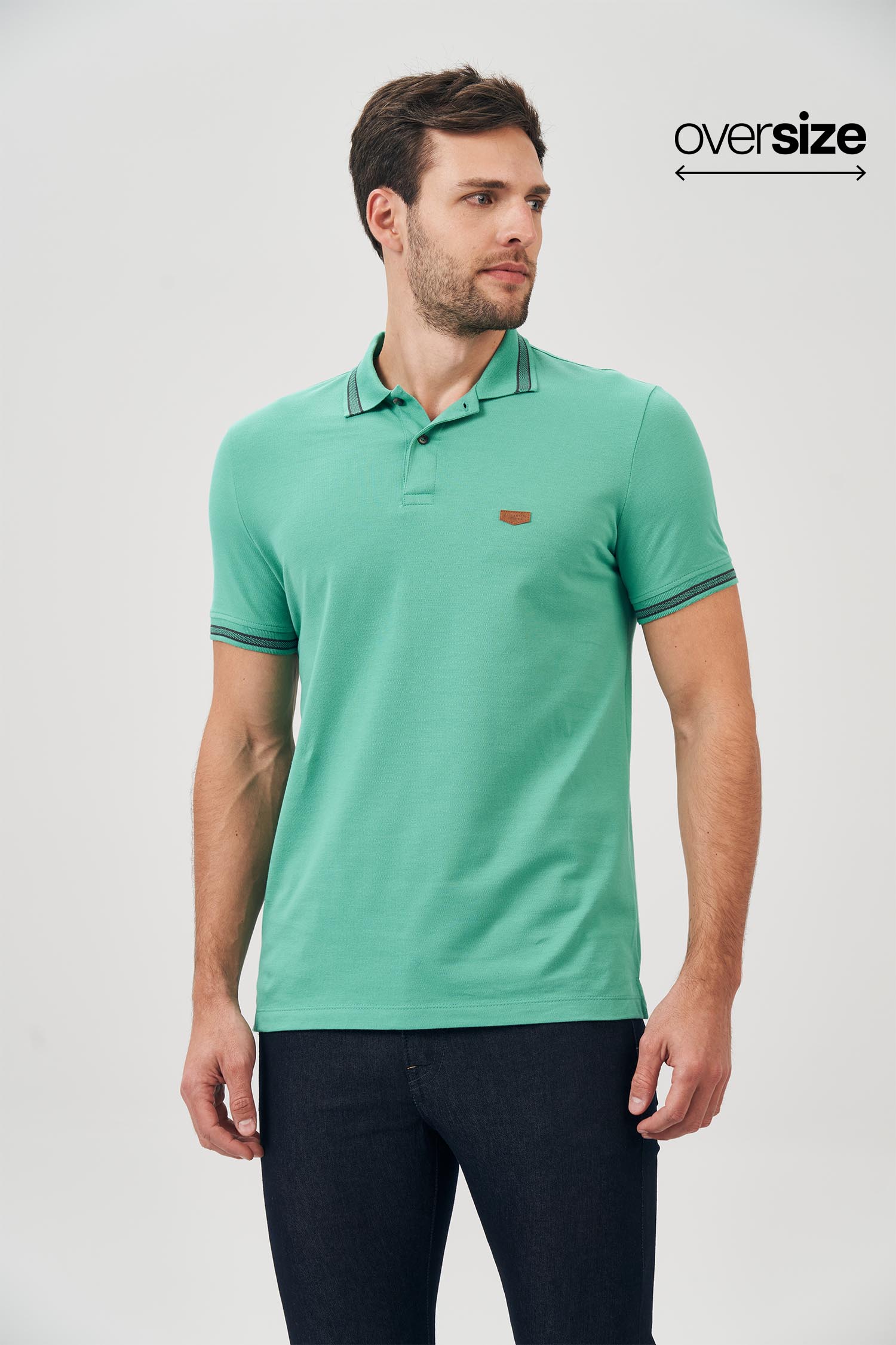 Polo Gola Faixa  Masculina Oversize Acostamento