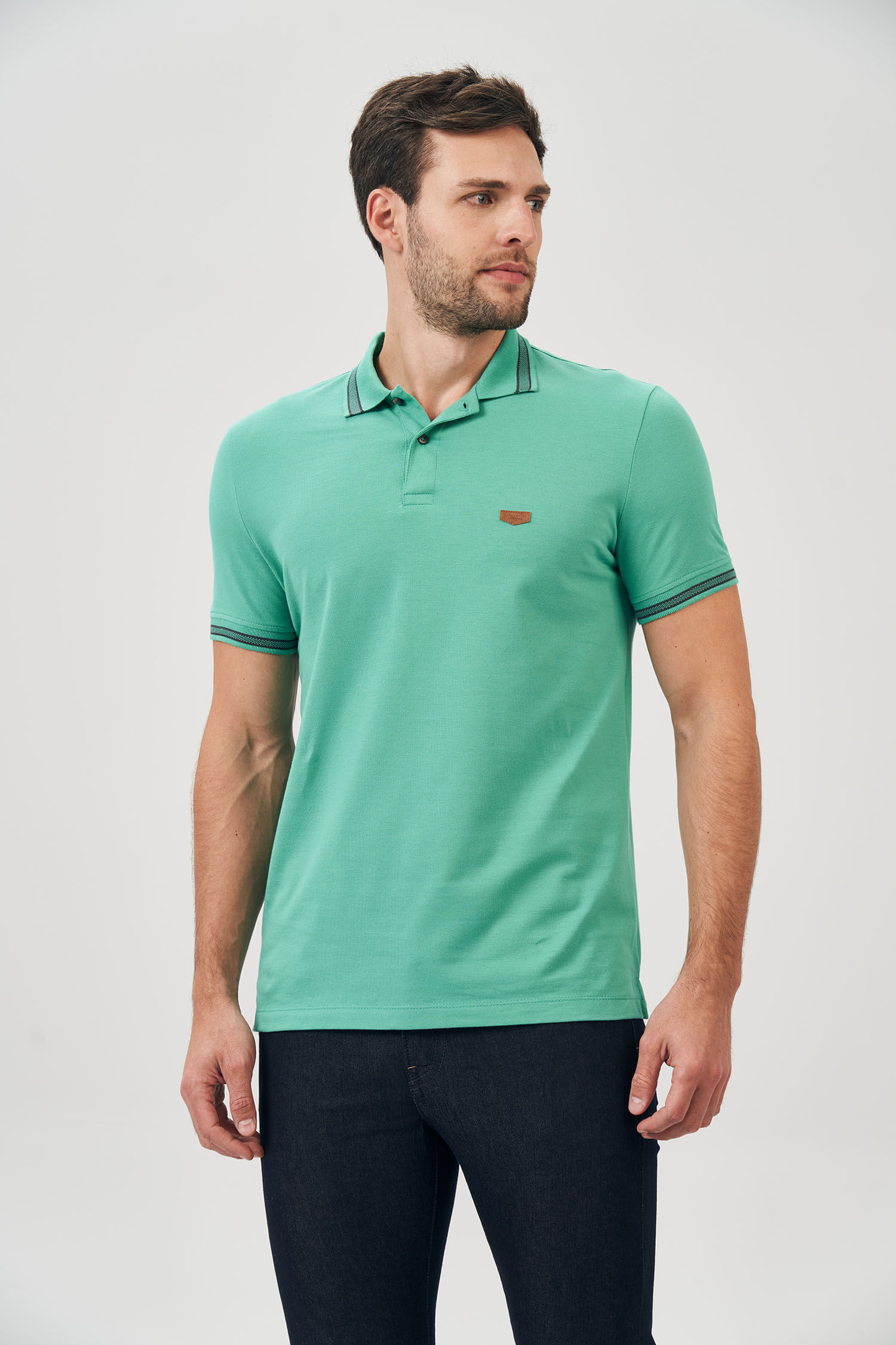 Polo Gola Faixa Masculina Acostamento
