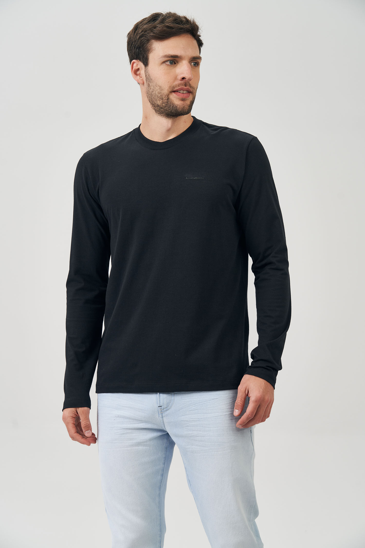 Camiseta Manga Longa Basic Masculina Acostamento