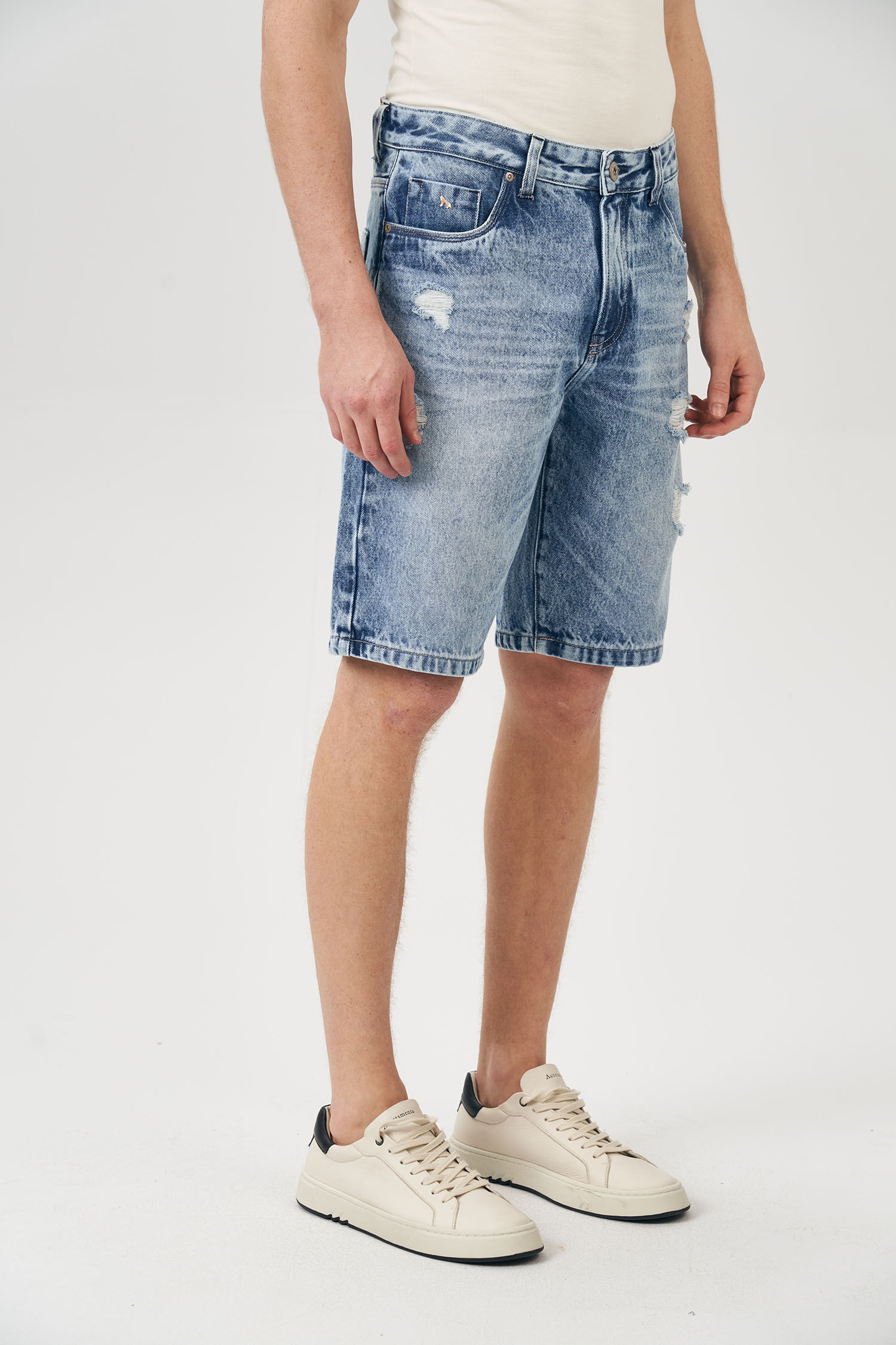 Bermuda Jeans Puído Masculina Acostamento