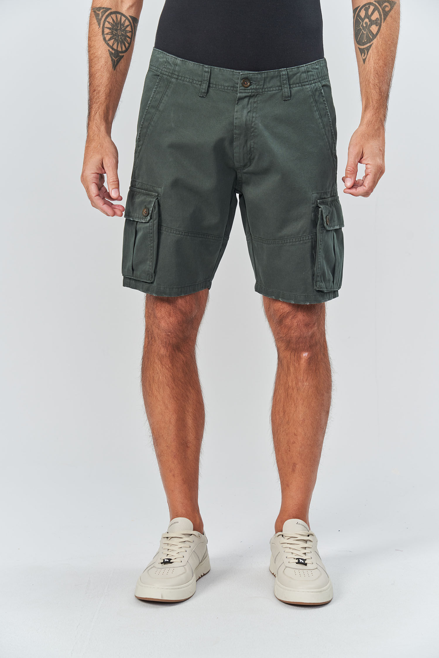Bermuda Wash Com Bolso Cargo Masculina Acostamento
