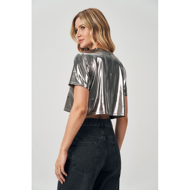 T-Shirt-Cropped-Black-Metalic-Feminina-Acostamento
