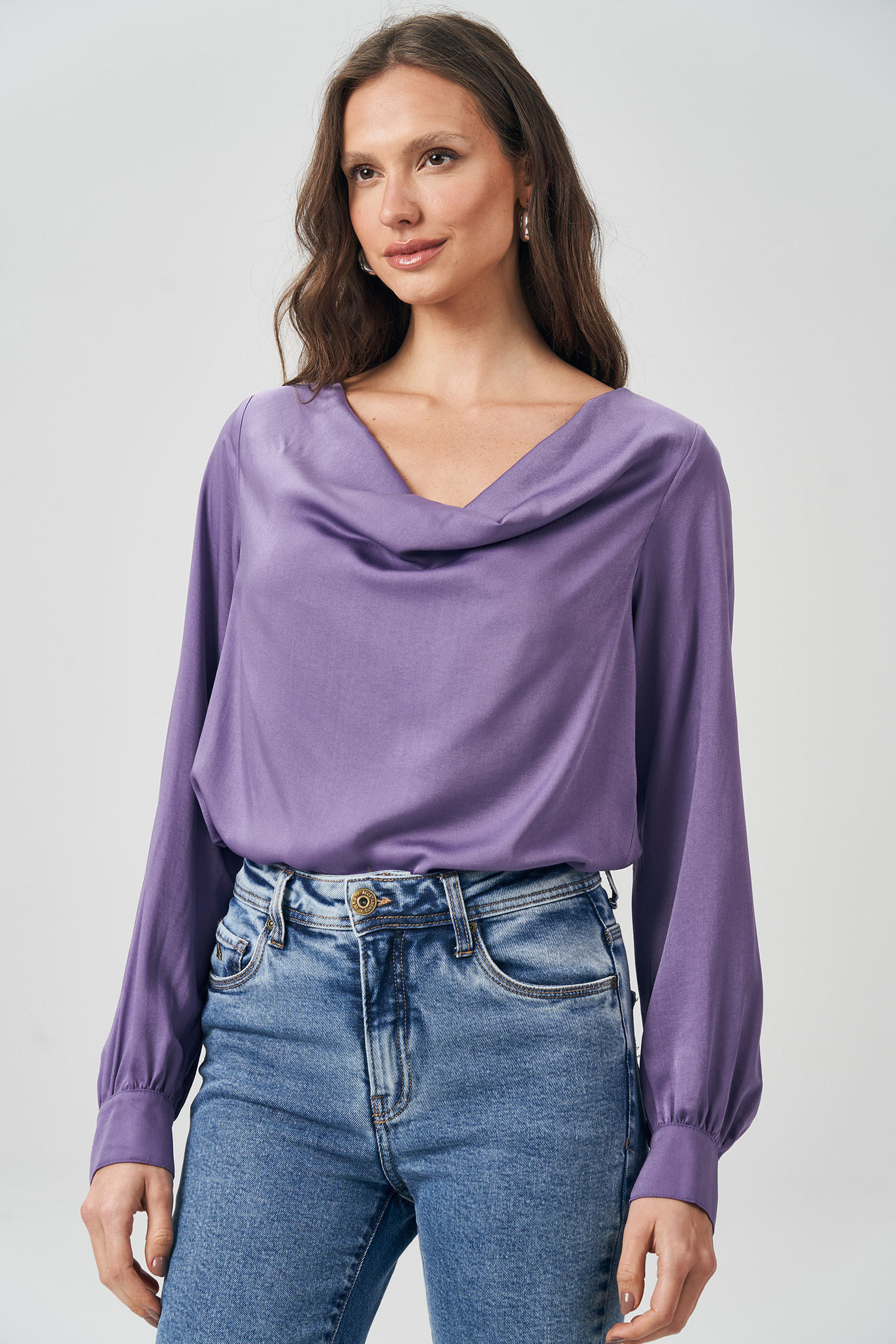 Blusa Acetinada Degagê Feminina Acostamento