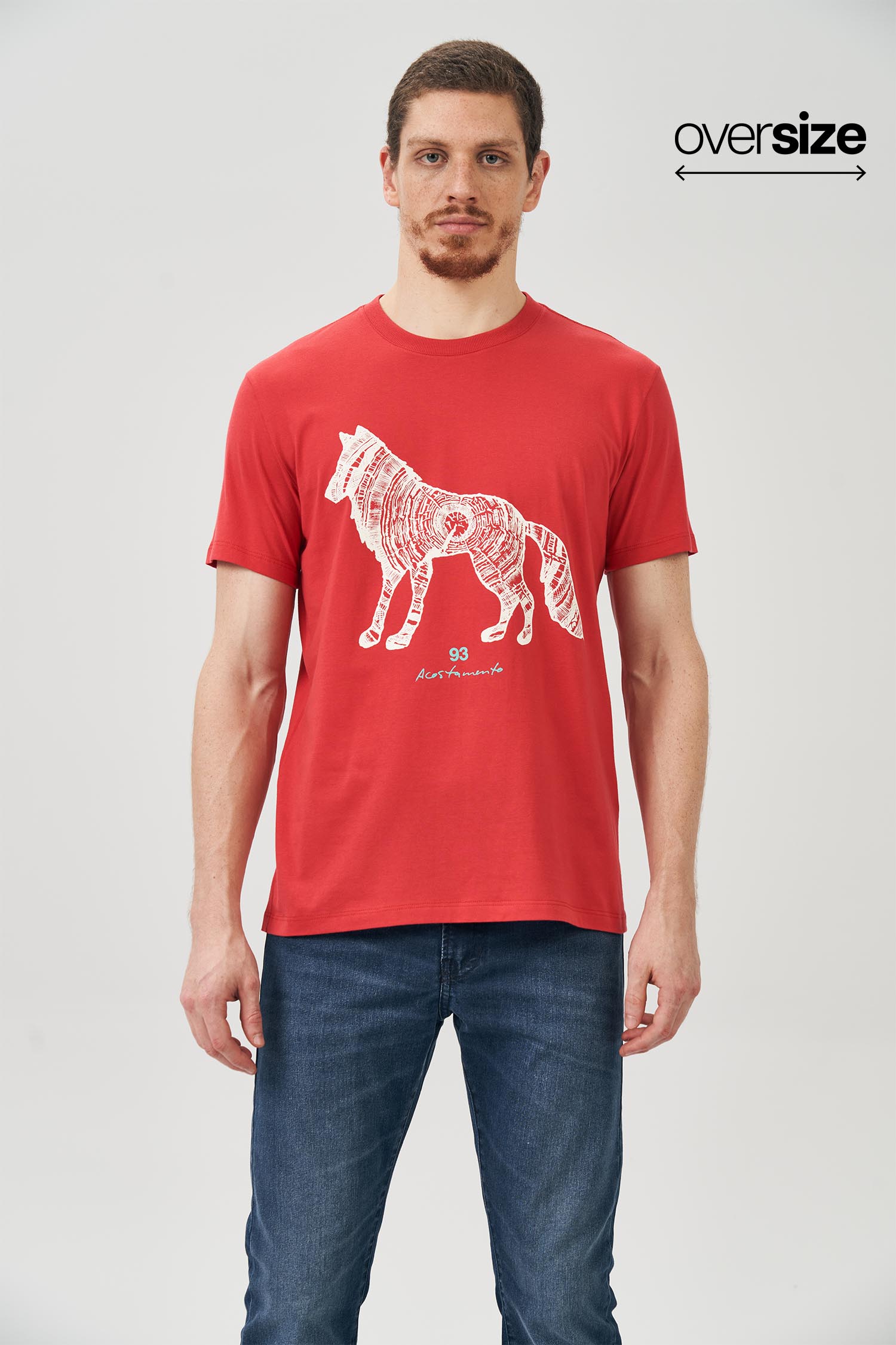 Camiseta Lobo Mirror Masculina Oversize Acostamento