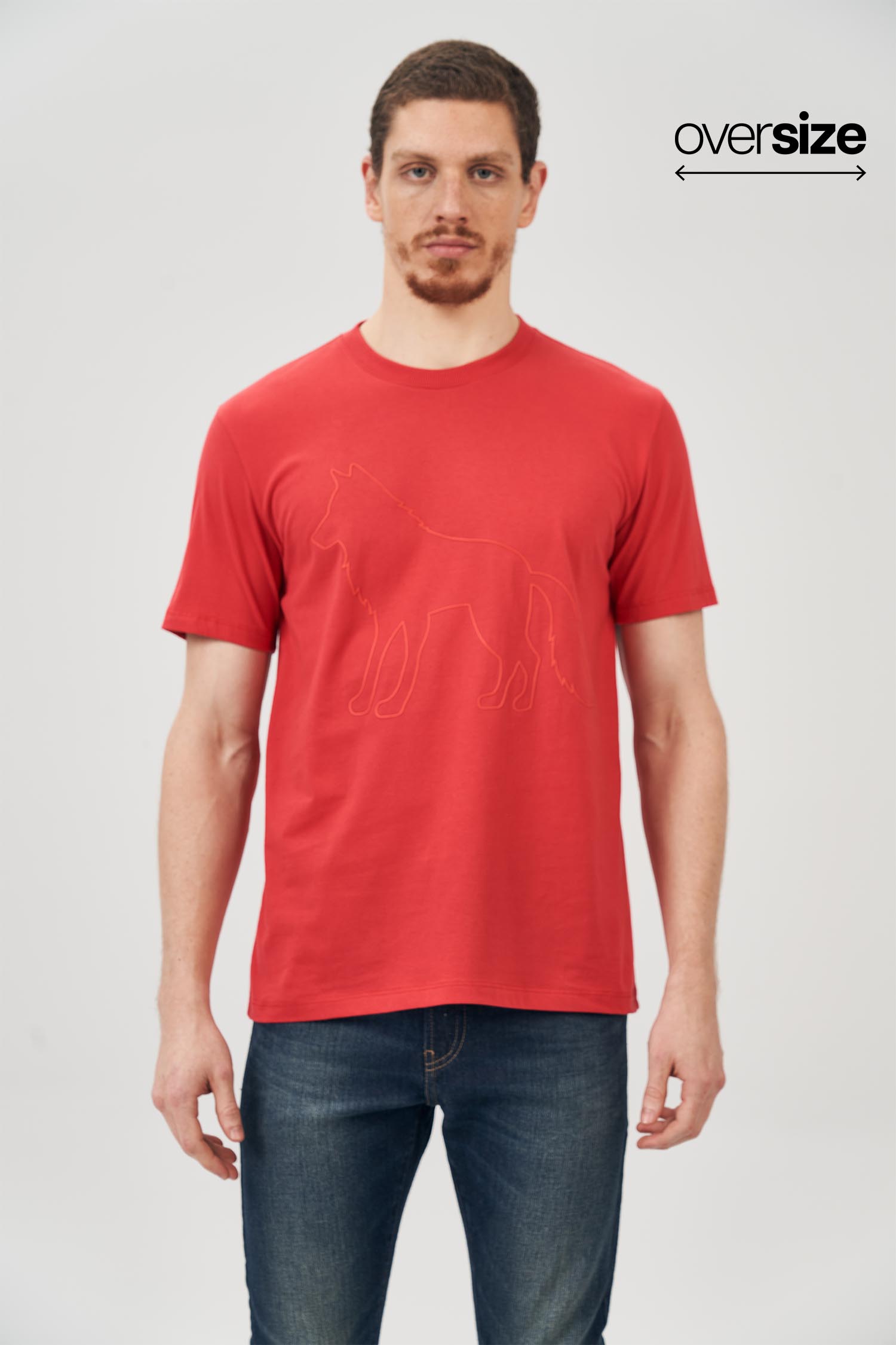 Camiseta Lobo Contorno Masculina Oversize Acostamento
